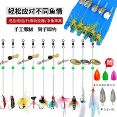 Sunflower seed sequins tied finished line group aid casting stream mouth white strip micro lure fly hook set 