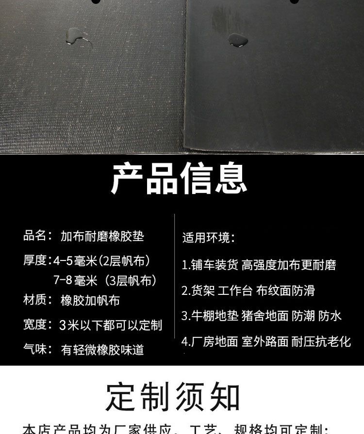 New wear-resistant rubber sheet conveyor belt, rubber pad for floor covering, specifically designed for trucks, with anti-slip and wear-resistant properties
