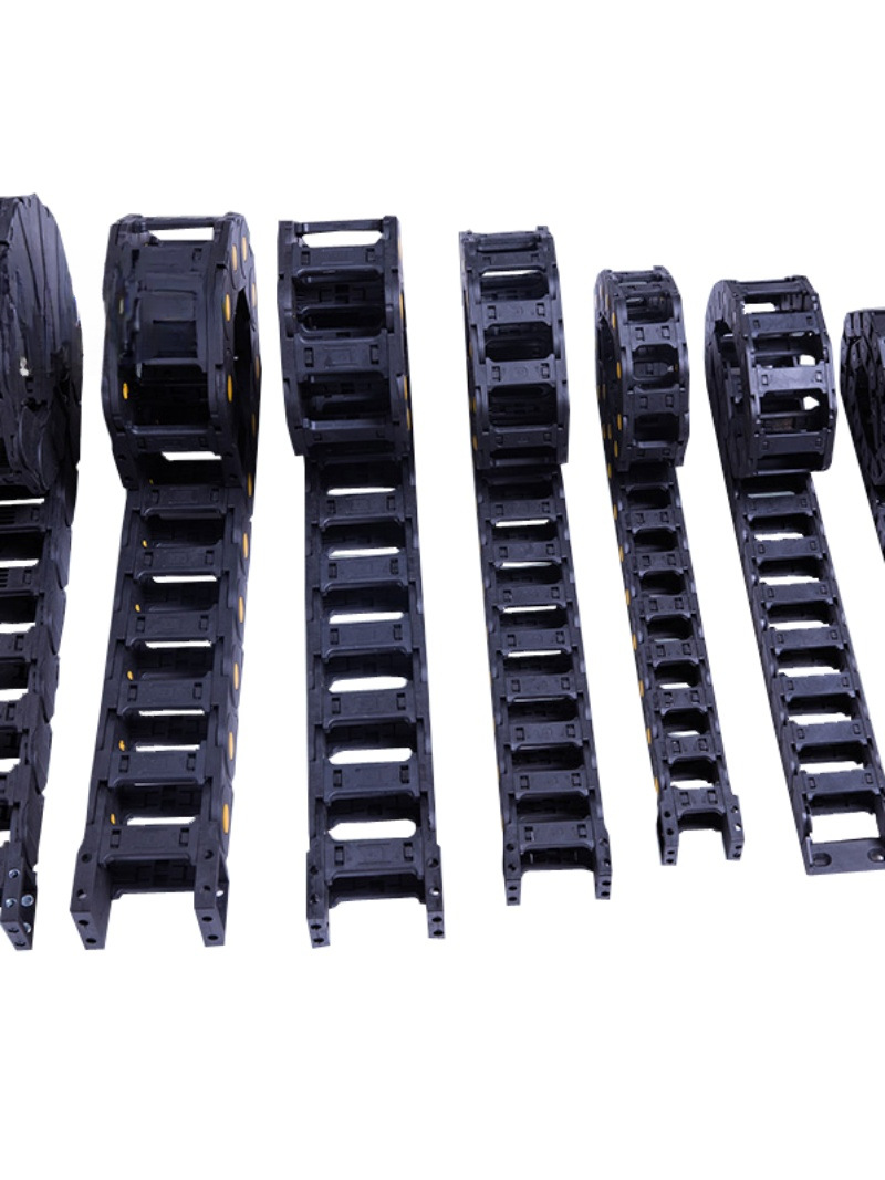 塑料尼龙钢制铝拖链 坦克链 线槽机床桥式全封闭电缆链条塑料拖链