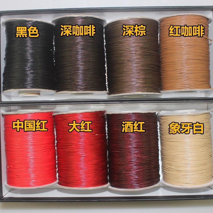 工場直販韓国ラウンドワックスコード環境に優しい DIY ワックスロープ黒手織りワックスロープウェビングワックスコードネックレスロープ|undefined