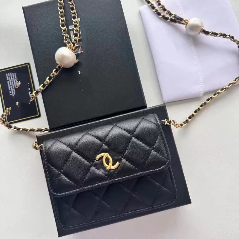 Летняя маленькая сумка, цепочка, ремень из жемчуга, стиль Chanel, цепочная сумка