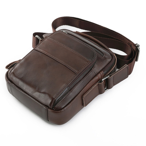 First layer cowhide shoulder bag men's cowhide crossbody bag casual vertical business men's bag fashion trend cross-border wholesale