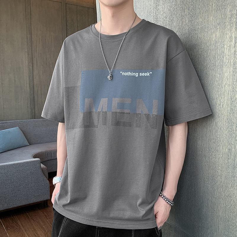 Camisas y ropa con mangas tres cuartos, camisas de verano de manga corta, ropa holgada estilo Hong Kong, camisetas, capas base, estilo moderno y fresco de Hong Kong.