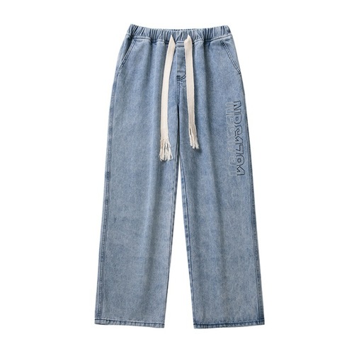 Men's Loose American Style Trousers for High School and Junior High Students - Newtang Drawstring Jeans