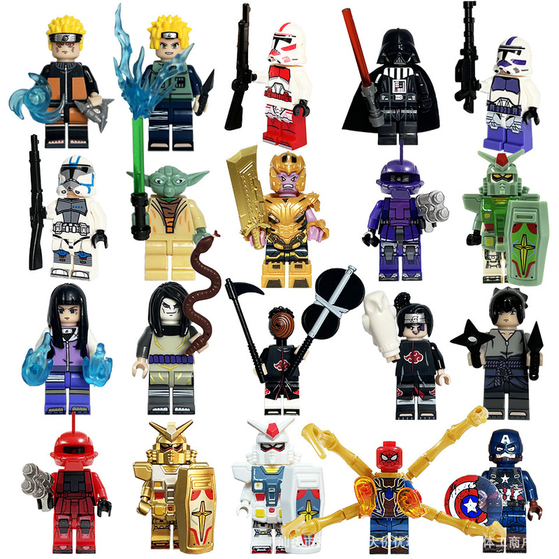 Premium Model Building Block Figures, Single Pieces, Exquisite Designs of Three Kingdoms Basketball and Football Heroes, Military and Police Figures, Exclusively for Foreign Trade