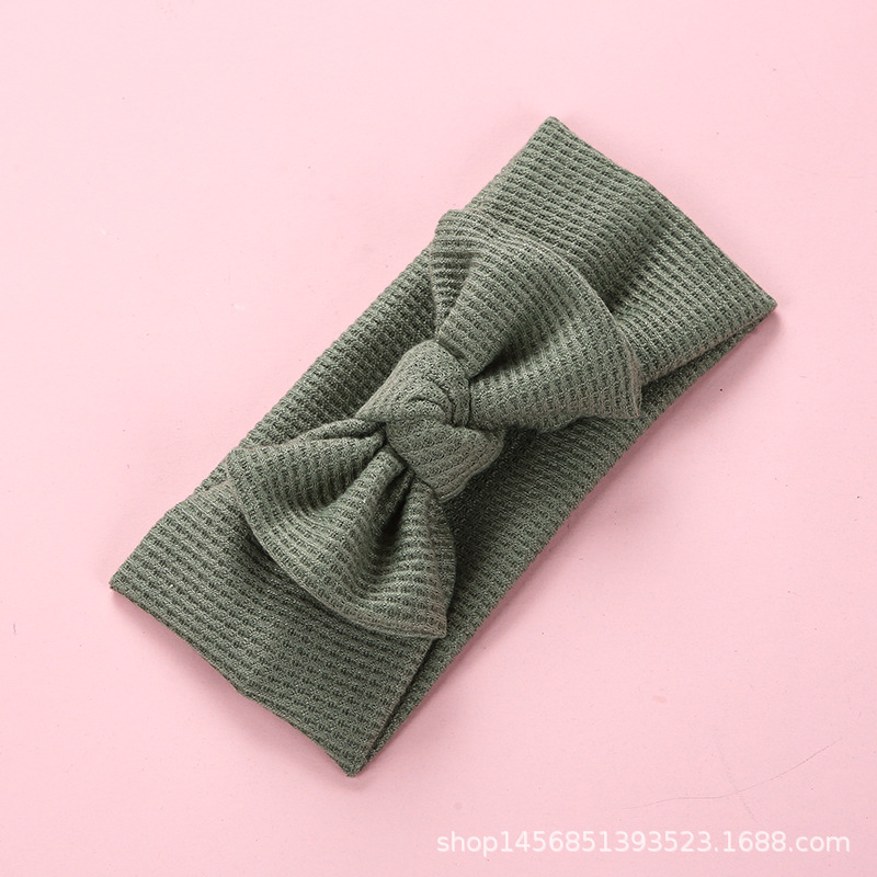 Tocado para bebé, diadema tipo waffle de lana, arco de punto, banda de pelo para niños, venta al por mayor para comercio exterior.