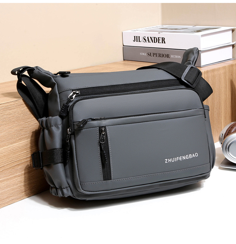 Cross-border men's single-shoulder bag, multi-layer large-capacity crossbody bag, fashionable and lightweight motorcycle bag, travel water-resistant small backpack undefined