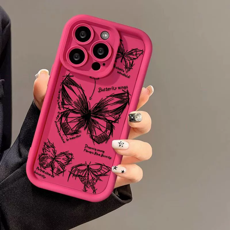 Apple, совместимый с iPhone 16, матовый чехол для телефона, ручная роспись, 15