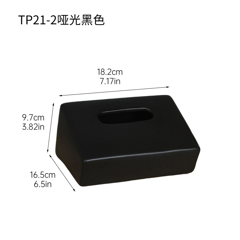 Moderno y simple caja de pañuelos de cerámica geométrica decoración sala de estar mesa de centro porche decoración mesa servilleta caja de dibujo