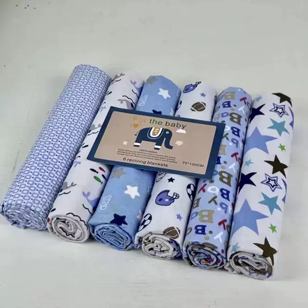 Newborn 4-Pack Wrap Flannel Printed Blanket Wrap 76*102 Mixed Batch Multi-Color Cotton Swaddle Blanket