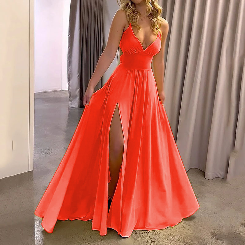 Transfronterizos de moda de comercio exterior de Amazon ropa de mujer de verano collar en V regalar vestido largo sin mangas image 7