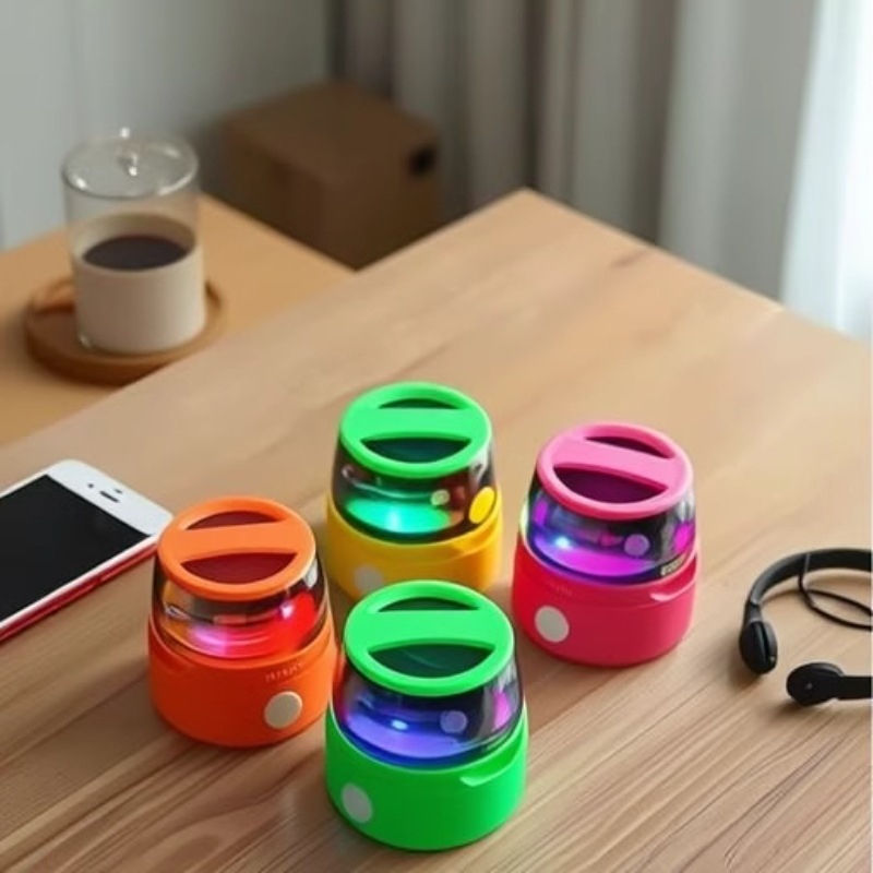 Bluetooth de absorción magnética luz de atmósfera portátil RGB inalámbrica ventosa altavoz pesado fábrica de subwoofer colorido 5 vatios