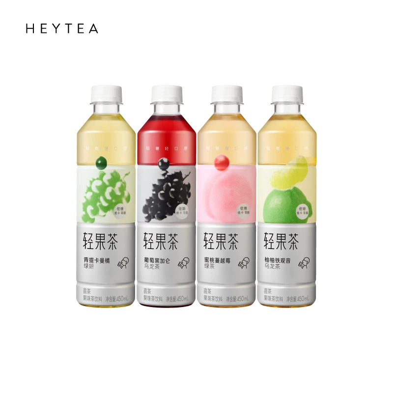 HiTea (HEYTEA) Легкий фруктовый чай 4 вкуса Фруктовый чайный напиток с низким содержанием сахара 450 мл * 15