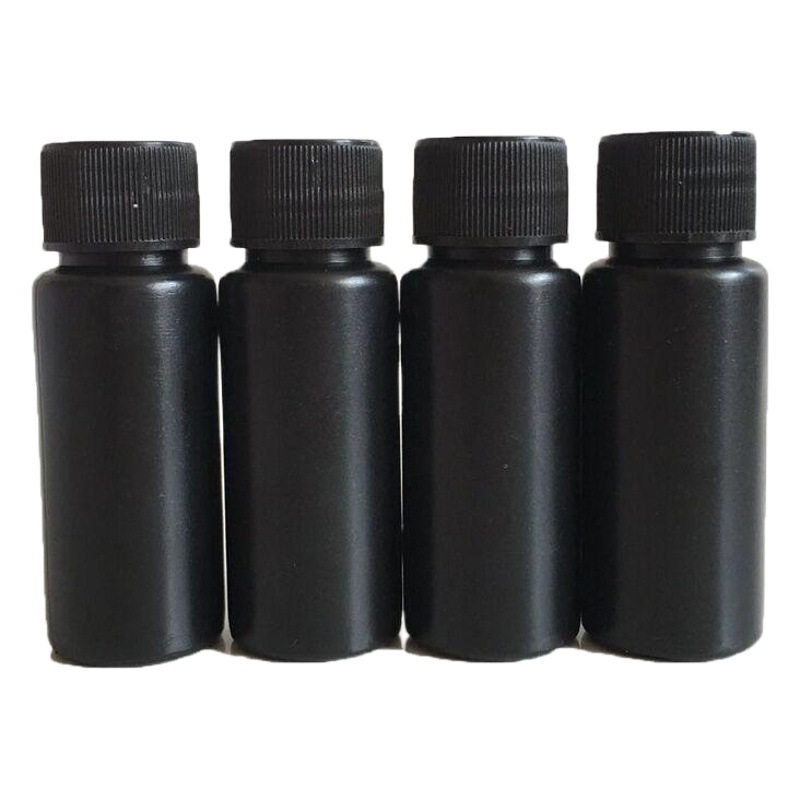 Fabricante 30ml negro a prueba de luz botella puntiaguda PE botella de plástico botella dispensadora botella de tinta botella dispensadora UV