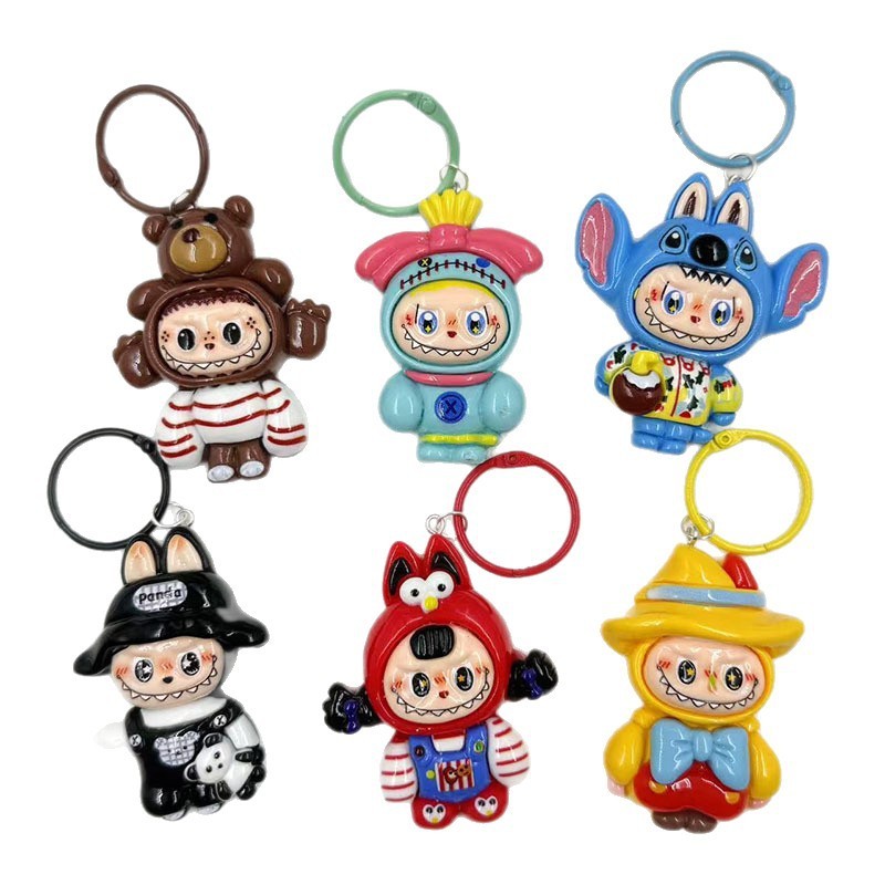 ラブブキーホルダー、かわいい漫画風バッグチャーム、携帯電話ストラップ、クリーム接着剤樹脂アクセサリー、卸売|undefined