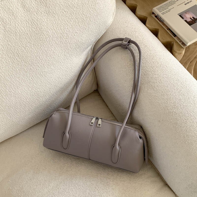 Korean Style Retro Suede Shoulder Baguette Bag For Women, High-End Large Capacity Underarm Bag, Trendy Versatile Handbag - Thumbnail 4