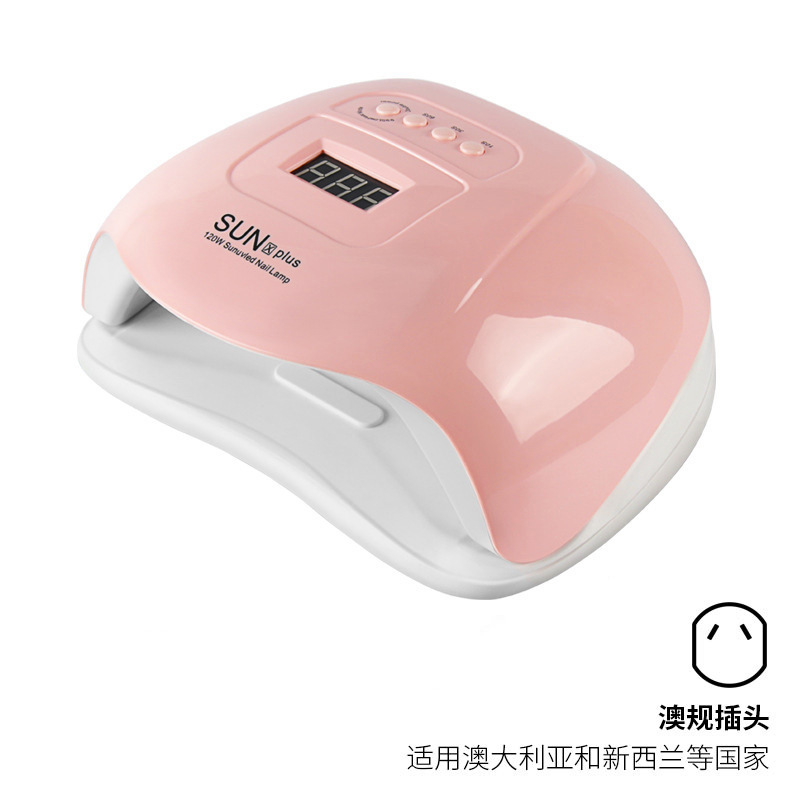 Sunxplus lámpara de uñas 120W de alta potencia de secado rápido máquina de fototerapia de uñas lámpara de fototerapia inteligente de cuatro bloques transfronteriza al por mayor