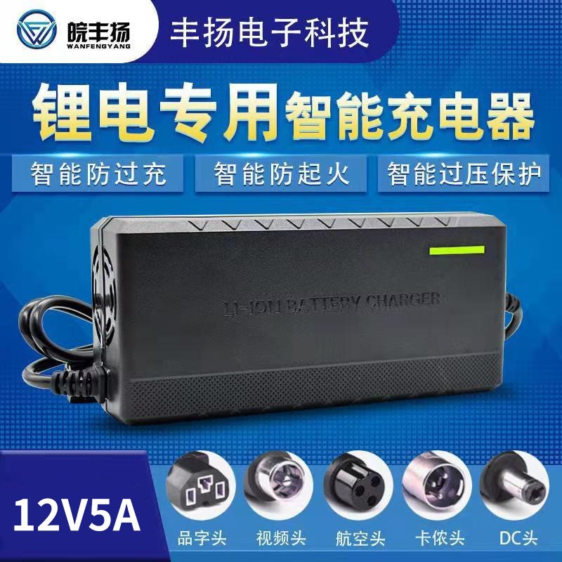 厂家批发12V5A锂电池充电器聚合物智能锂电电瓶车电池充电器现货