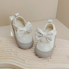 女童鞋子韓版公主鞋春秋新款嬰兒學步鞋蝴蝶結女寶寶鞋兒童皮鞋單