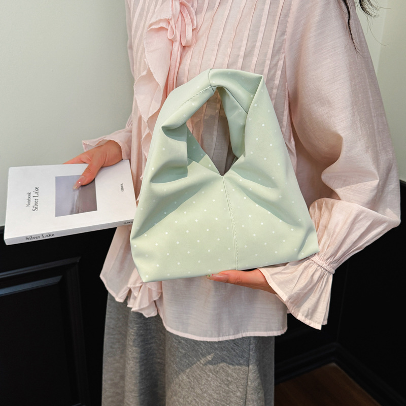2026 nuevo punto de onda de moda de mujeres bolsos de escuela de estilo extranjero retrógrado nicho de verano monzón literatura y arte bolsos de mano de gran capacidad