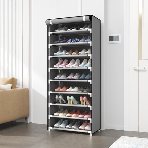 Yarefan Multi-layer Simple Shoe Rack, Fabric Shoe Cabinet, Storage Shoe Rack, Dorm Entrance Shoe Rack, Stylish Creative Steel Pipe