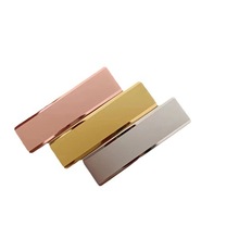 高档镀金员工工号牌不锈钢K金胸牌空白底托材料激光打黑工牌托