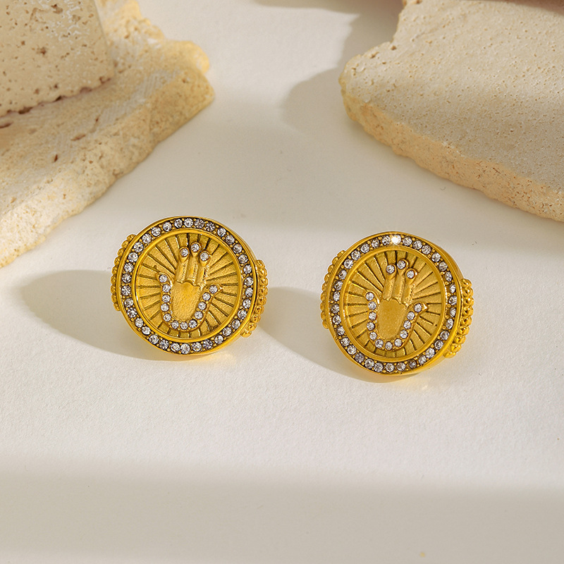 10g Weight 304 Stainless Steel Ear Needle Material Ear Studs Classification 1 Pair Quantity Casual, Holiday, Daily Occasion 304 Stainless Steel Material Cross, Round, Heart Shape Pattern All Seasons Season Women's Gender Polished Finish Elegant, Retro Style 1 Pair Elegant Retro Cross Round Heart Shape 304 Stainless Steel Ear Studs 16