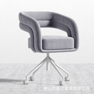 Italian minimalist light luxury modern minimalist hotel home office swivel makeup chair fabric office executive swivel chair