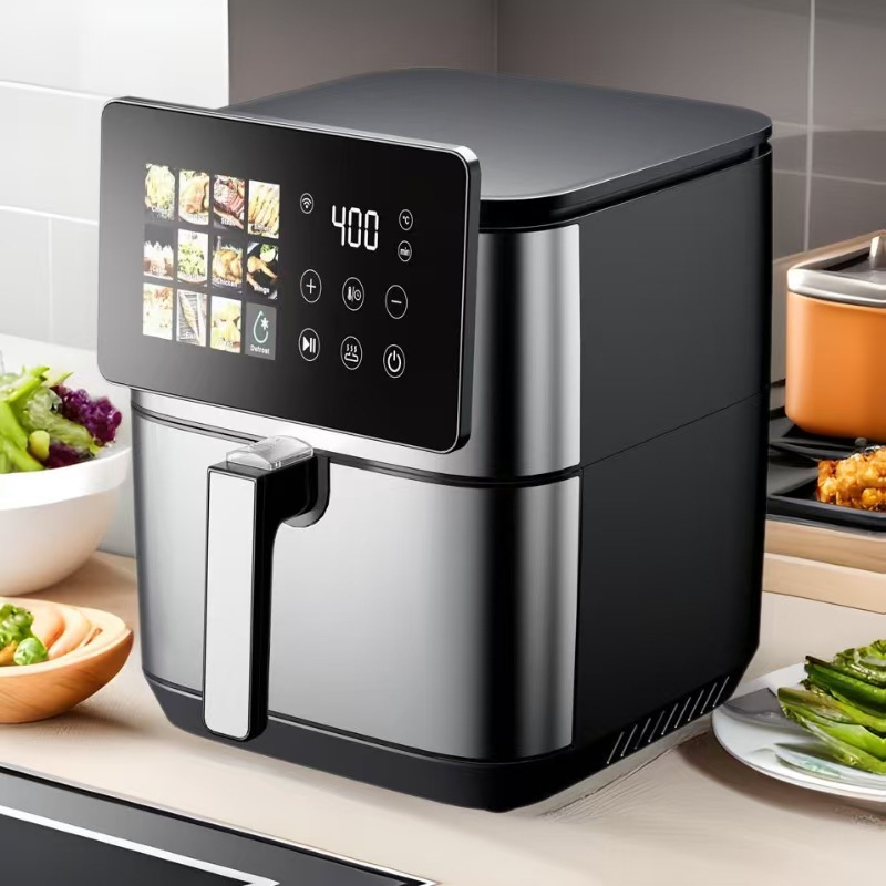 Air Fryer Stainless Steel Top and Bottom Heating French Fries Machine Large Capacity Electric Fryer Cross-Border Source Factory