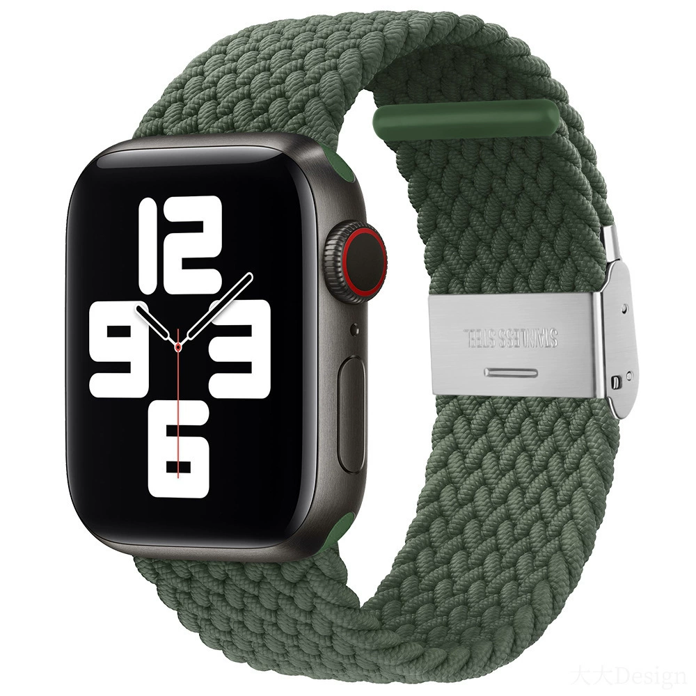 Совместимо с Apple Watch 5-6-7-8-9-10 поколения Snap-on нейлоновый плетёный ремешок iWatch S10 регулируемый браслет