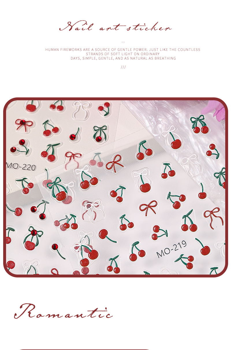 11g Weight Sweet Cherry PVC Nail Decoration Accessories
