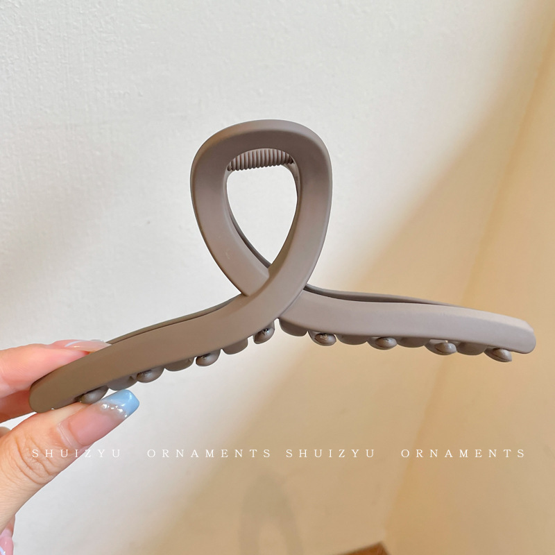 Pinza de pelo blanco femenino verano alto sentido Cabeza trasera updo tiburón clip gran horquilla esmerilado baño horquilla tocado