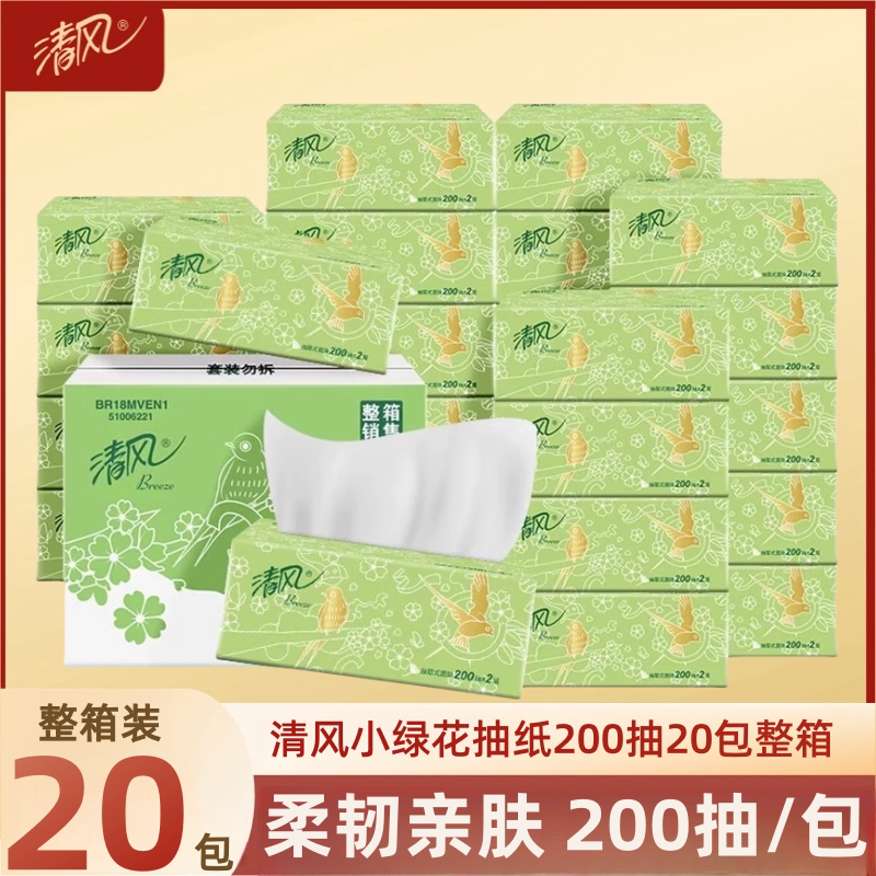 Qingfeng Tissue Paper Small Green Flower 2-Ply 200 Sheets 20 Packs Whole Box Tissue Paper Facial Tissue Napkin Paper Toilet Paper Hand Towel Paper Qingfeng Tissue Paper Small Green Flower 2-Ply 200 Sheets 20 Packs Whole Box Tissue Paper Facial Tissue Napkin Paper Toilet Paper Hand Towel Paper