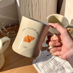 Korean ins style mug Internet celebrity new milk fufu small waist ceramic cup office couple bread cup