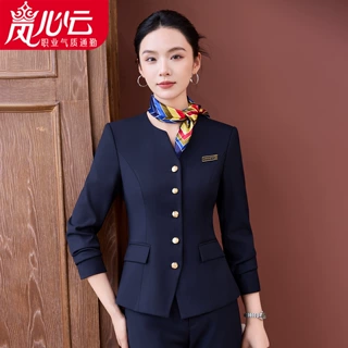 职业套装女气质工装夏季酒店前台工作服珠宝店美容院西装春秋3100