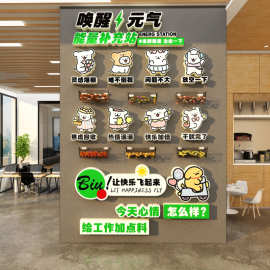 能量糖果补给站元气文化办公室氛围布置墙贴纸装饰心灵加油茶水间
