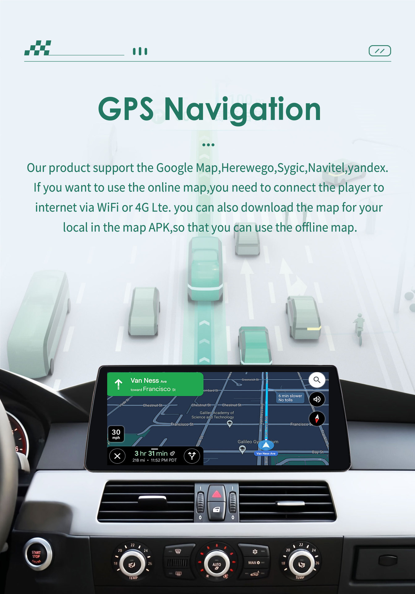 Suitable for 09-10 Bmw 5 Series E60 E61 E63 E64 Android Smart Large Screen Car Navigator Gps