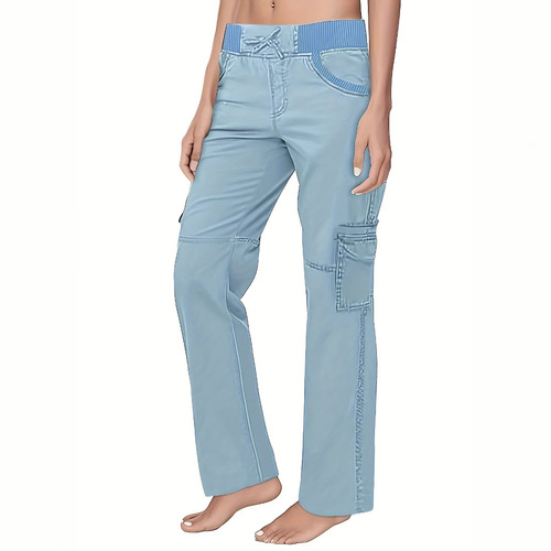 Women's Relaxed Fit Slimming Loose-fitting Casual Multi-Pocket Solid Color Pants - EU 2025 Fashion