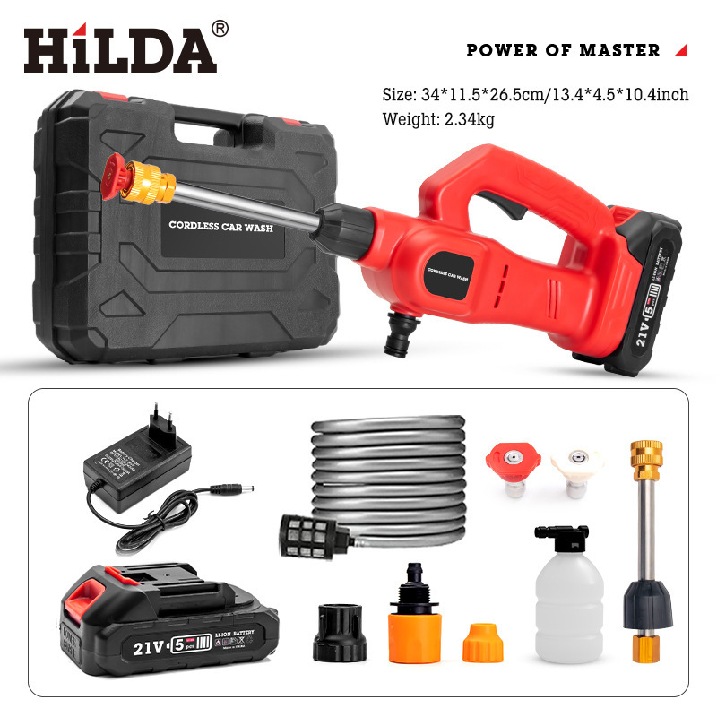Hilda pistola de agua de alta presión batería de litio jardín riego coche limpieza herramienta eléctrica en stock recargable coche lavadora