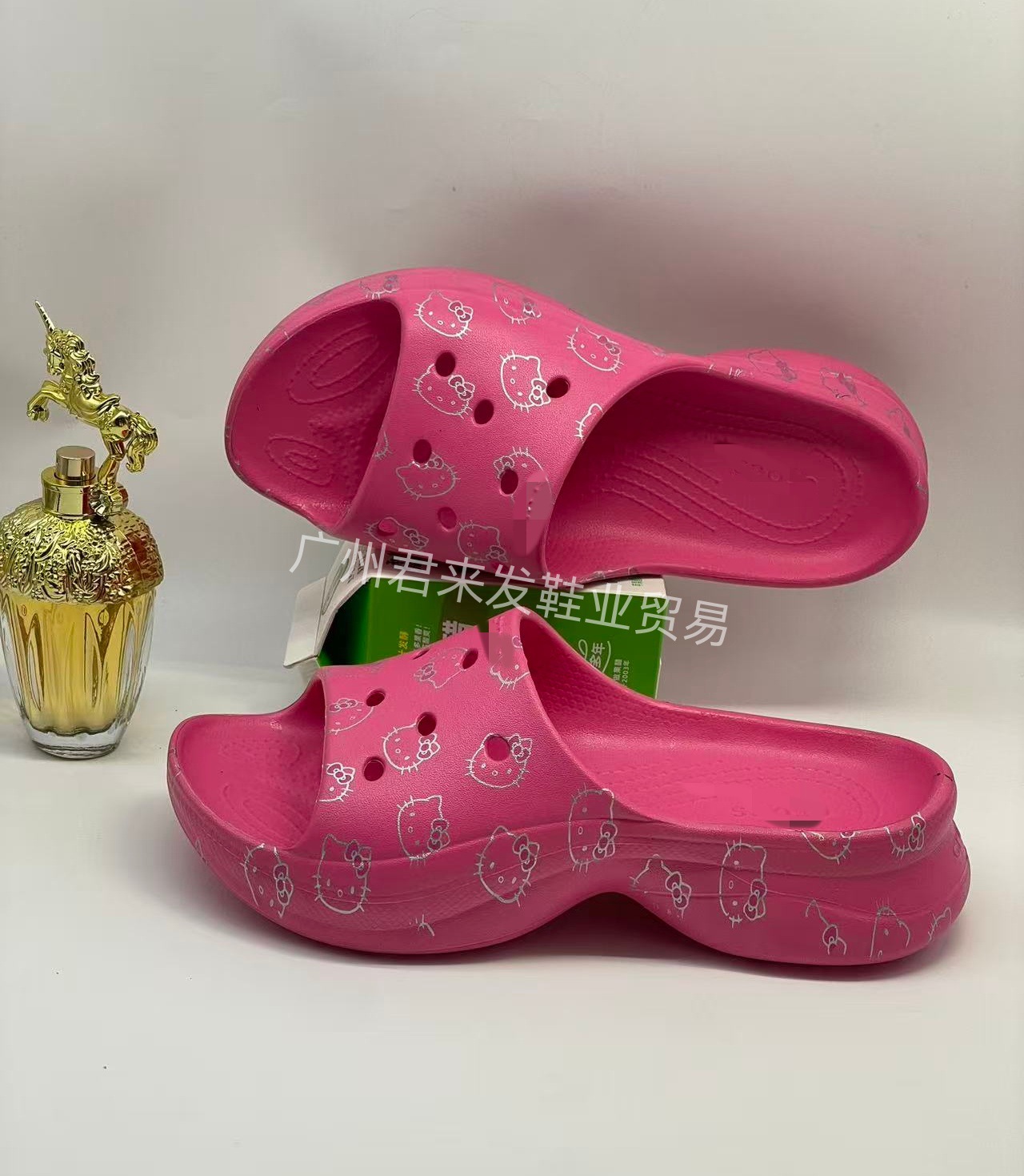 Whale flip-flops (rose red kt cat)