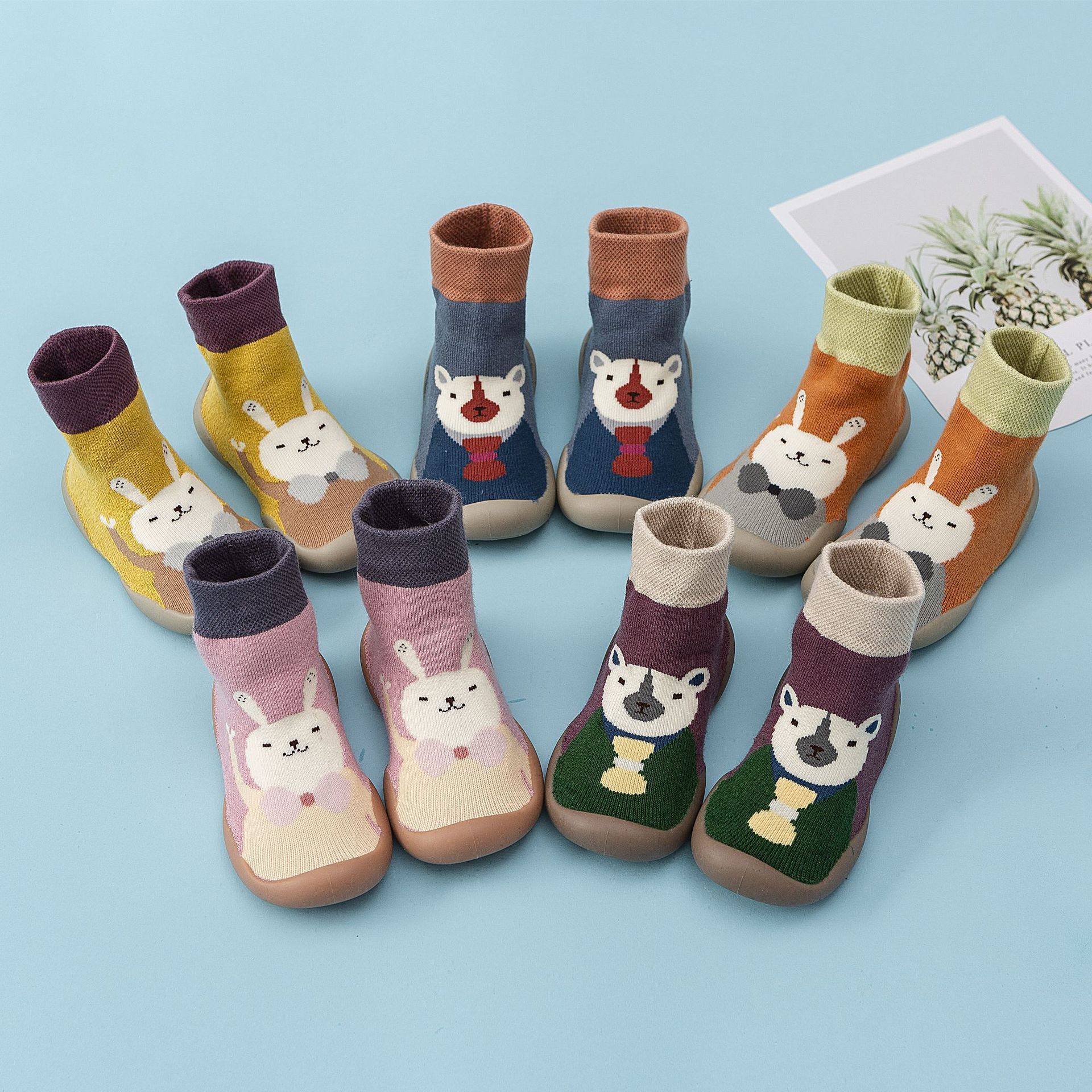 Invierno Terry calcetines de Bebé Zapatos calcetines inferiores suaves zapatos para caminar zapatos lindo bebé de punto Niño Zapatos al por mayor