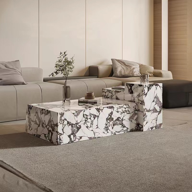 Roca personalizada Placa de café Mesa salón casa pequeño apartamento online diseñador recomendar cuadrado té esquina combinación