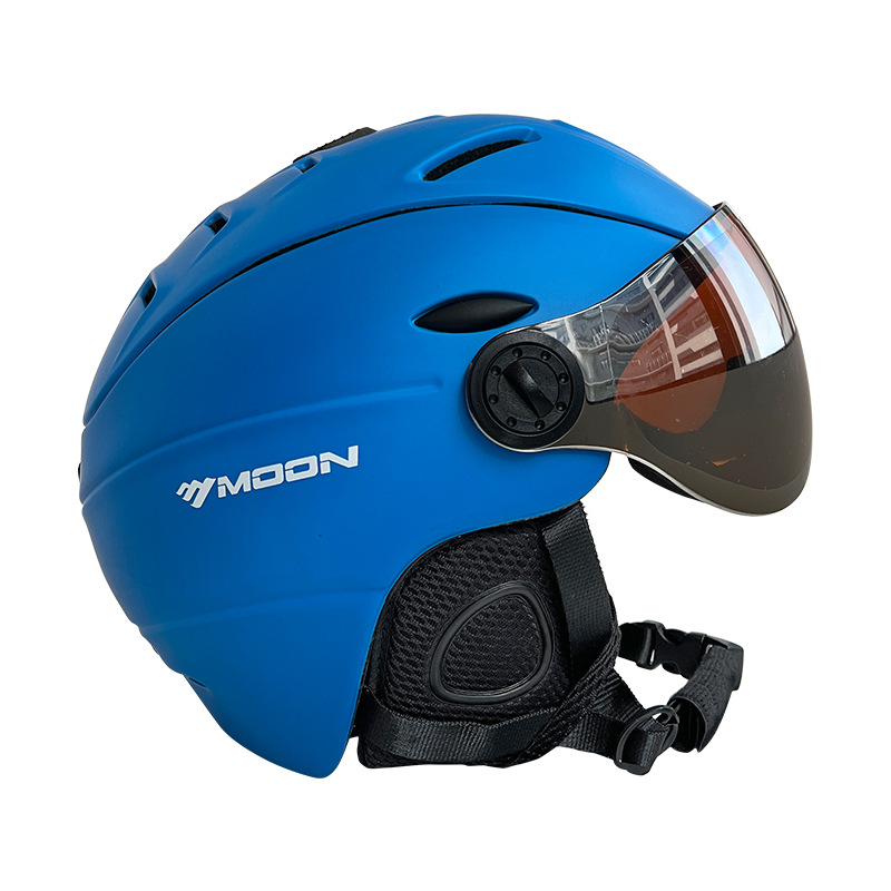 Moonスキーmipsヘルメットクロスボーダー電商鎧風鏡付き一体成型男女保護スキーヘルメット