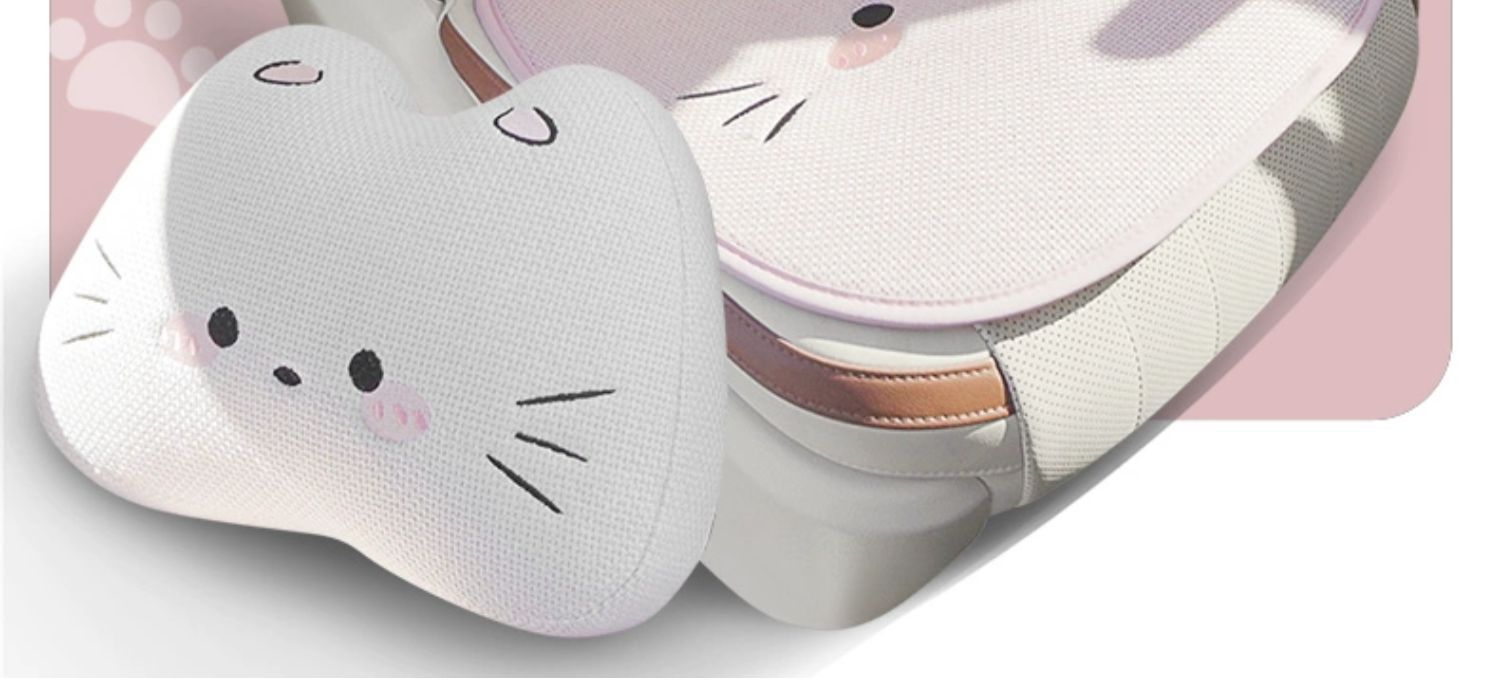 Car Seat Cushion, Suitable for All Seasons, Linen, Skin-Friendly, Breathable, Single-Piece Cartoon Cute Girl Seat for the Back Seat of the Car
