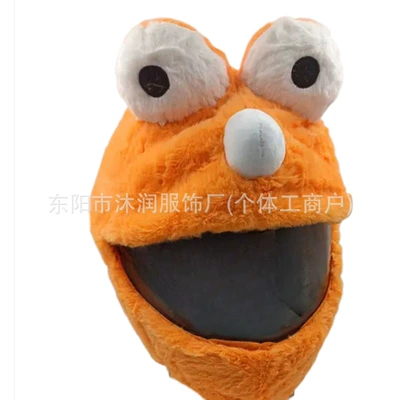 Head Cover Pig Head White — Motosiklet dəbilqələri - one-size-fits-all-can-be-labeled-crossed-jit-frog-orange