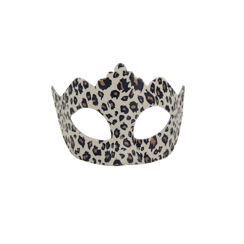 Ventas transfronterizas calientes gafas de leopardo media cara máscara de baile de leopardo gato orejas de cabello bandas de ojos decoración props de fiesta TK