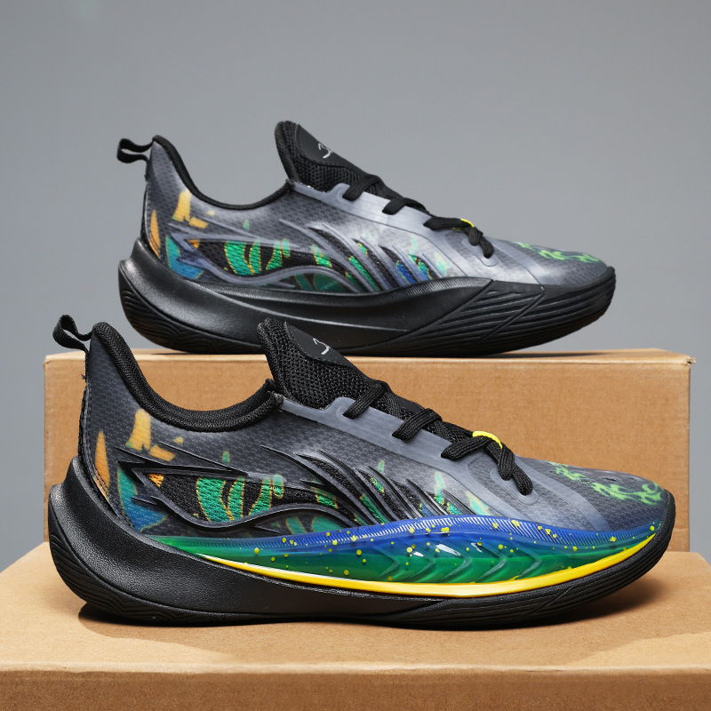 Zapatos de baloncesto anti-deslizante de combate real para jóvenes, zapatos de baloncesto de alto nivel para hombres y mujeres, zapatos deportivos ligeros de moda nocturna. image 11