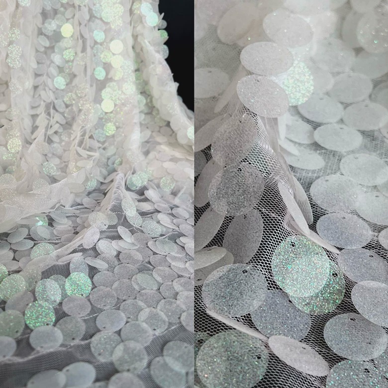 18MM大亮片幻彩粉少女粉黑色直播拍摄亮片背景礼服服装亮片布料