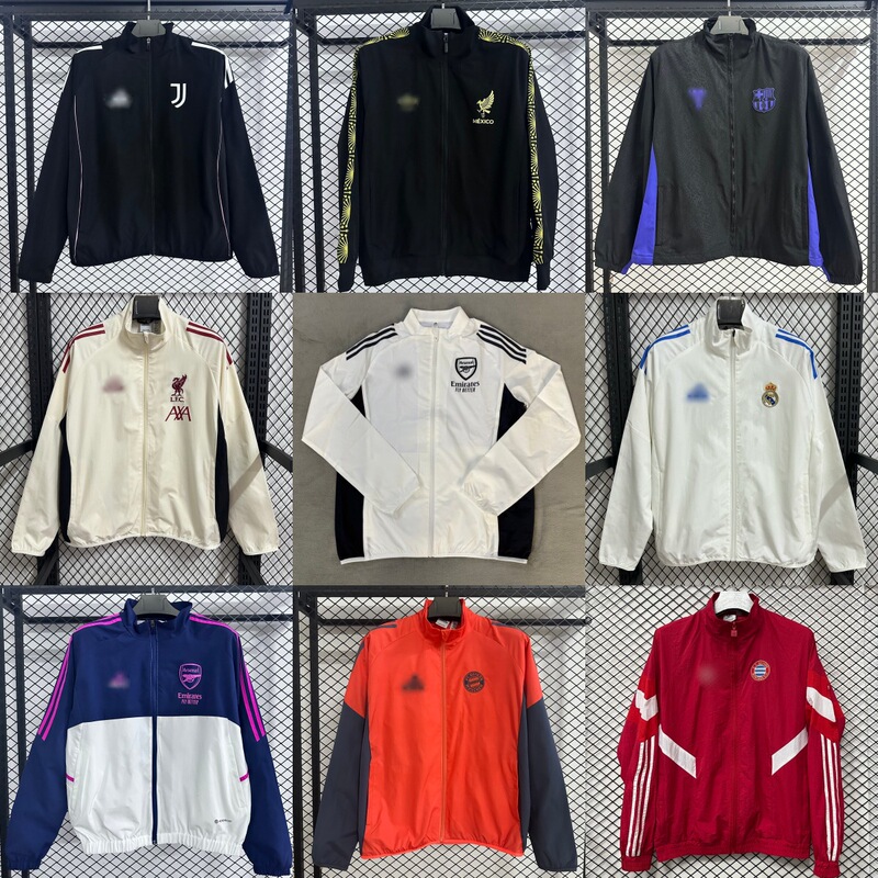 New Waterproof Windbreaker 2526 Season Football Club National Team Training Suit Embroidered Silicone Sports Jacket
