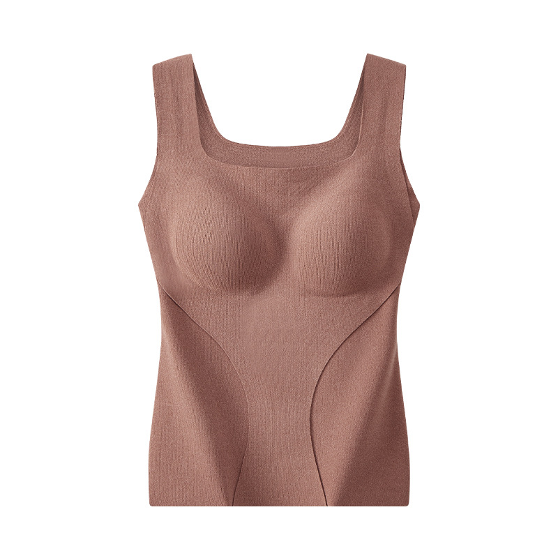 Ropa interior térmica traje de mujer con almohadilla para el pecho chaleco térmico pantalones calientes más chaleco de terciopelo engrosado traje de ropa interior a prueba de viento mujer